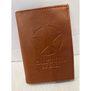 Call of Duty WWII Bifold Wallet Brown Embossed Star Video Game Collectible